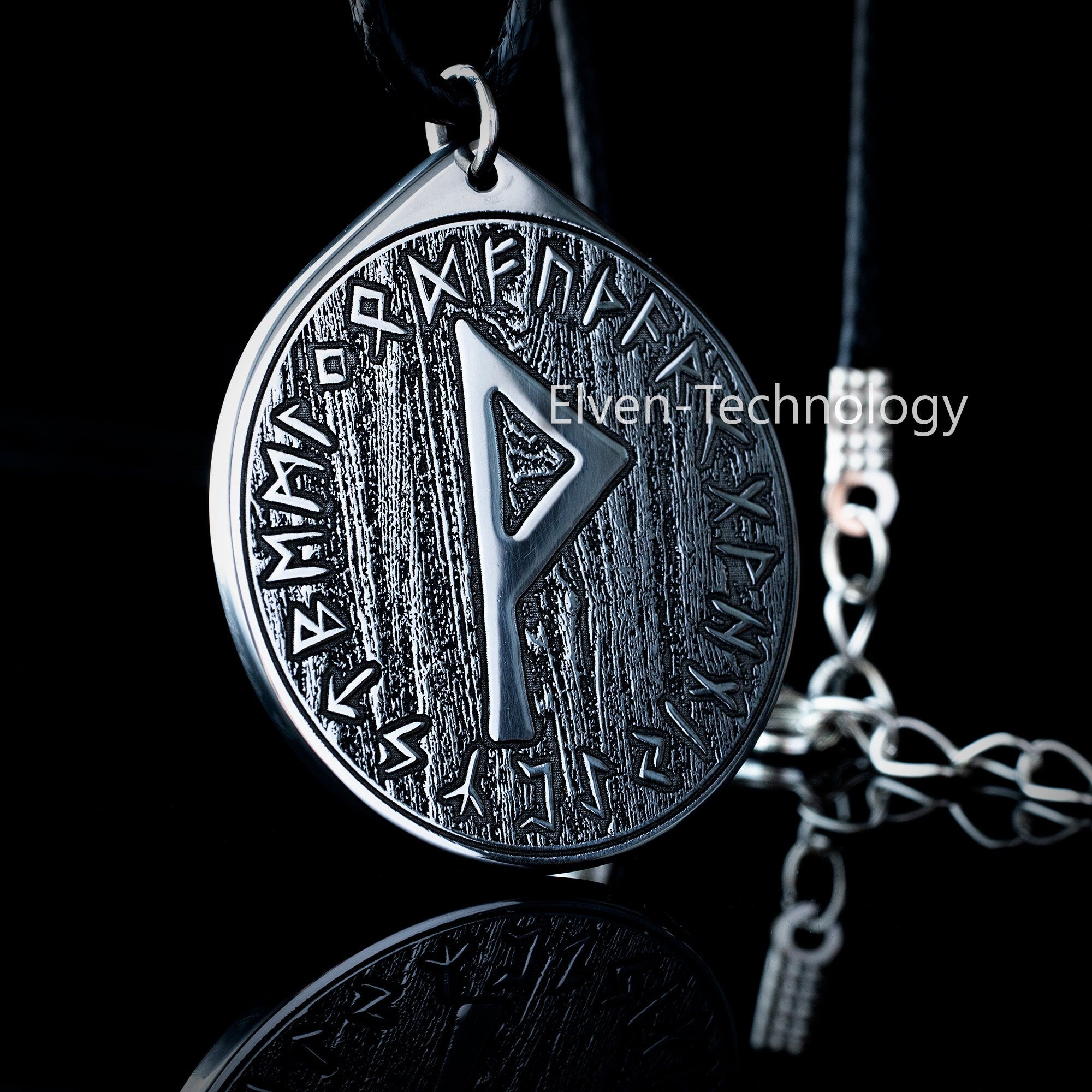 Viking Perfection Wunjo Rune pendant in Wheel of Universe North Celtic amulet Elder Futhark talisman occult magic