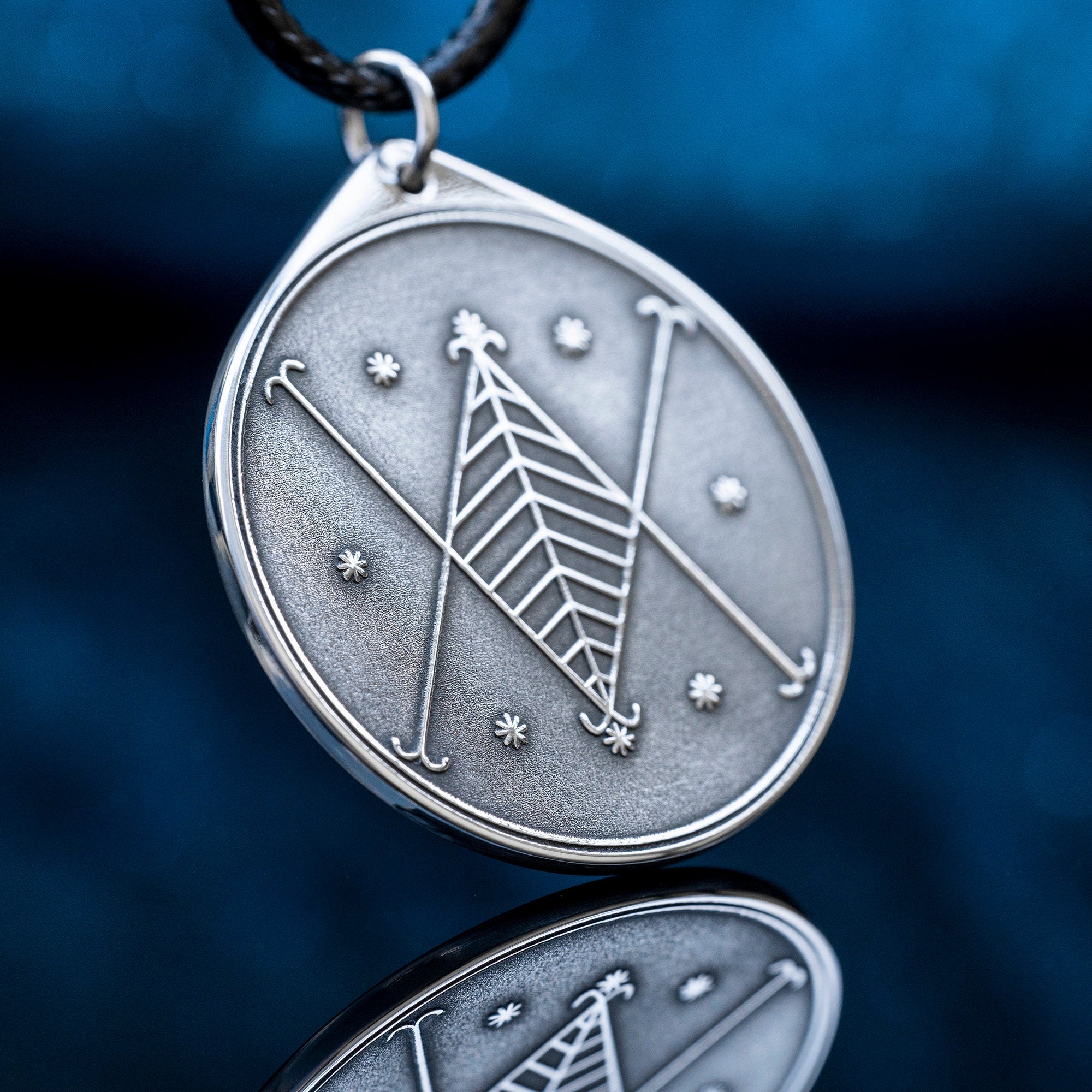 Ayizan Vodou Veve Pendant: Protection and Purification Amulet, Loa of Initiation talisman