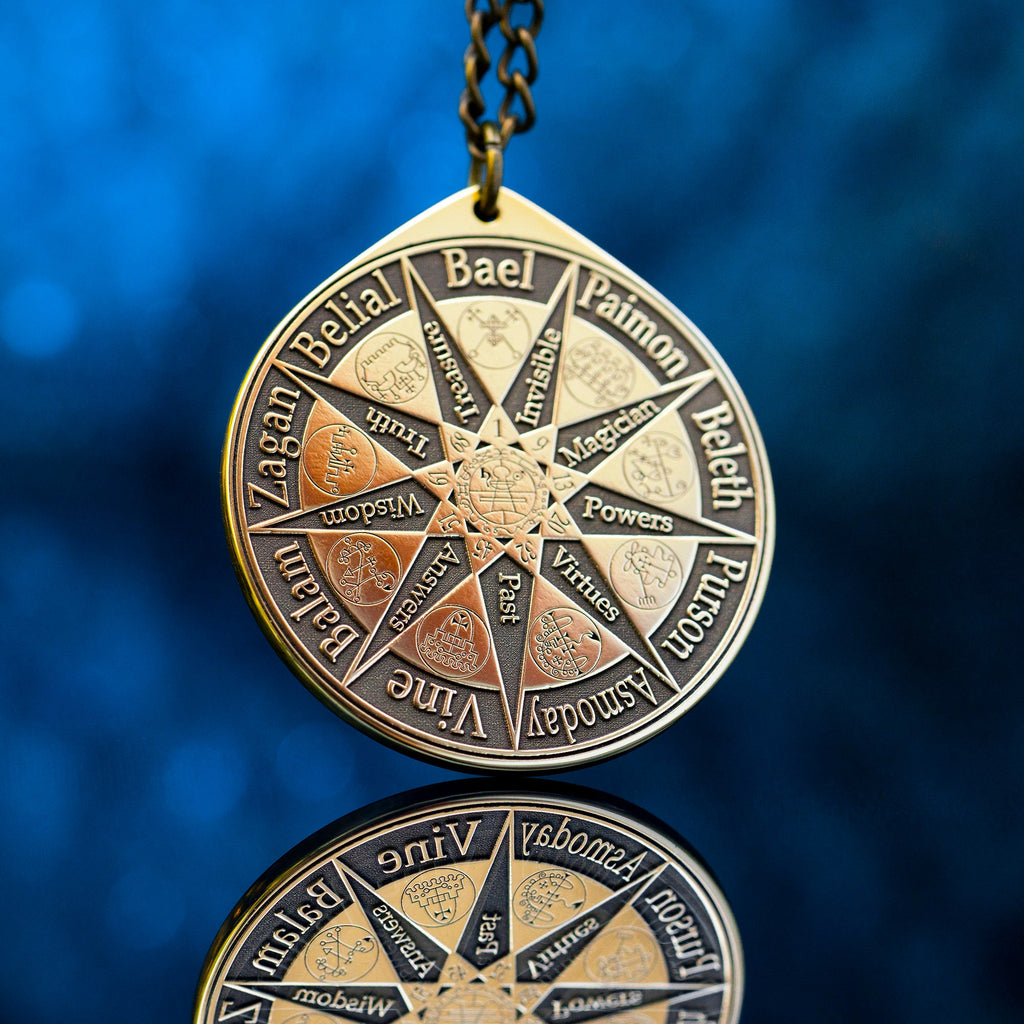 Nine Kings of Solomon Demons Pendant: Goetia Kabbalah Seal Amulet