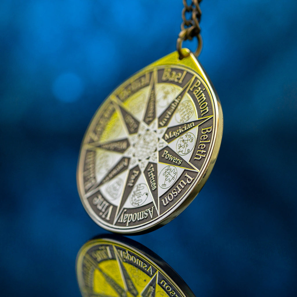 Nine Kings of Solomon Demons Pendant: Goetia Kabbalah Seal Amulet