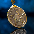 First Pentacle of Mercury pendant with Solomonic seal engraved as an occult talisman necklace