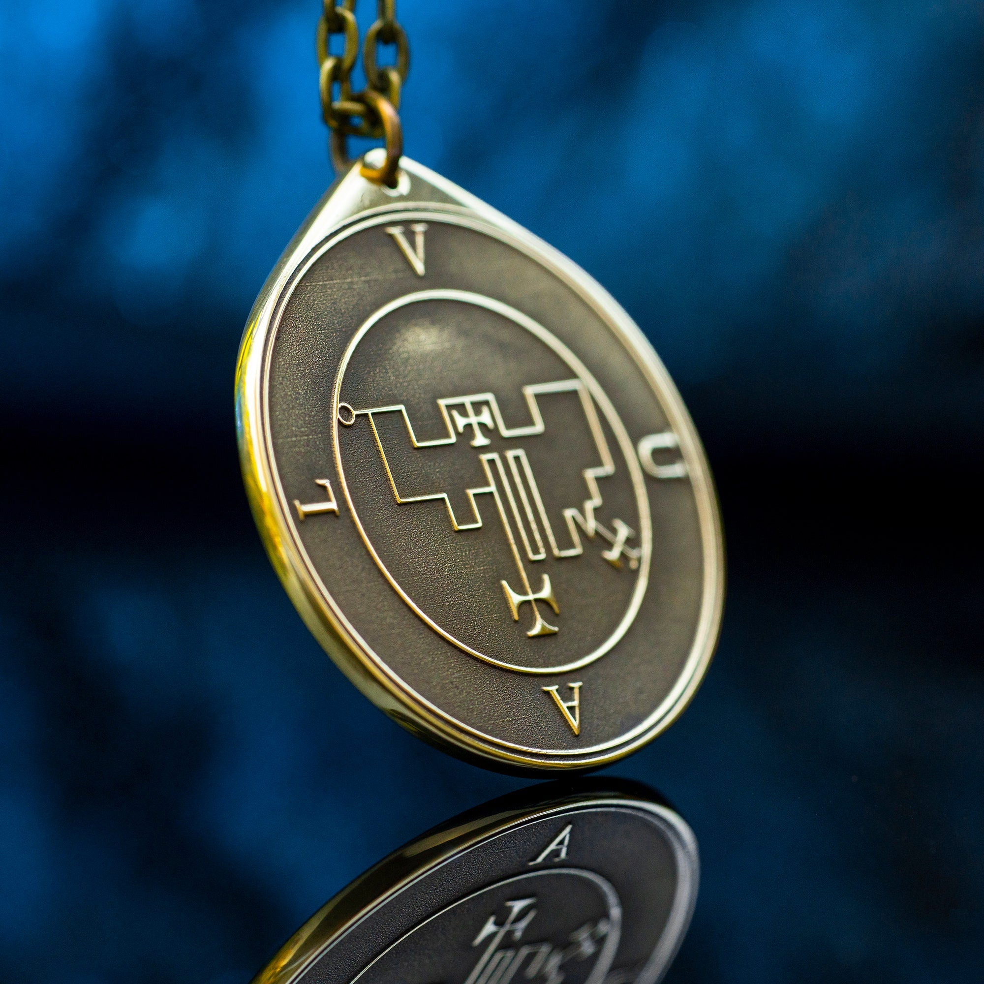 Duke Vual Brass Pendant: Lesser Key of Solomon Amulet