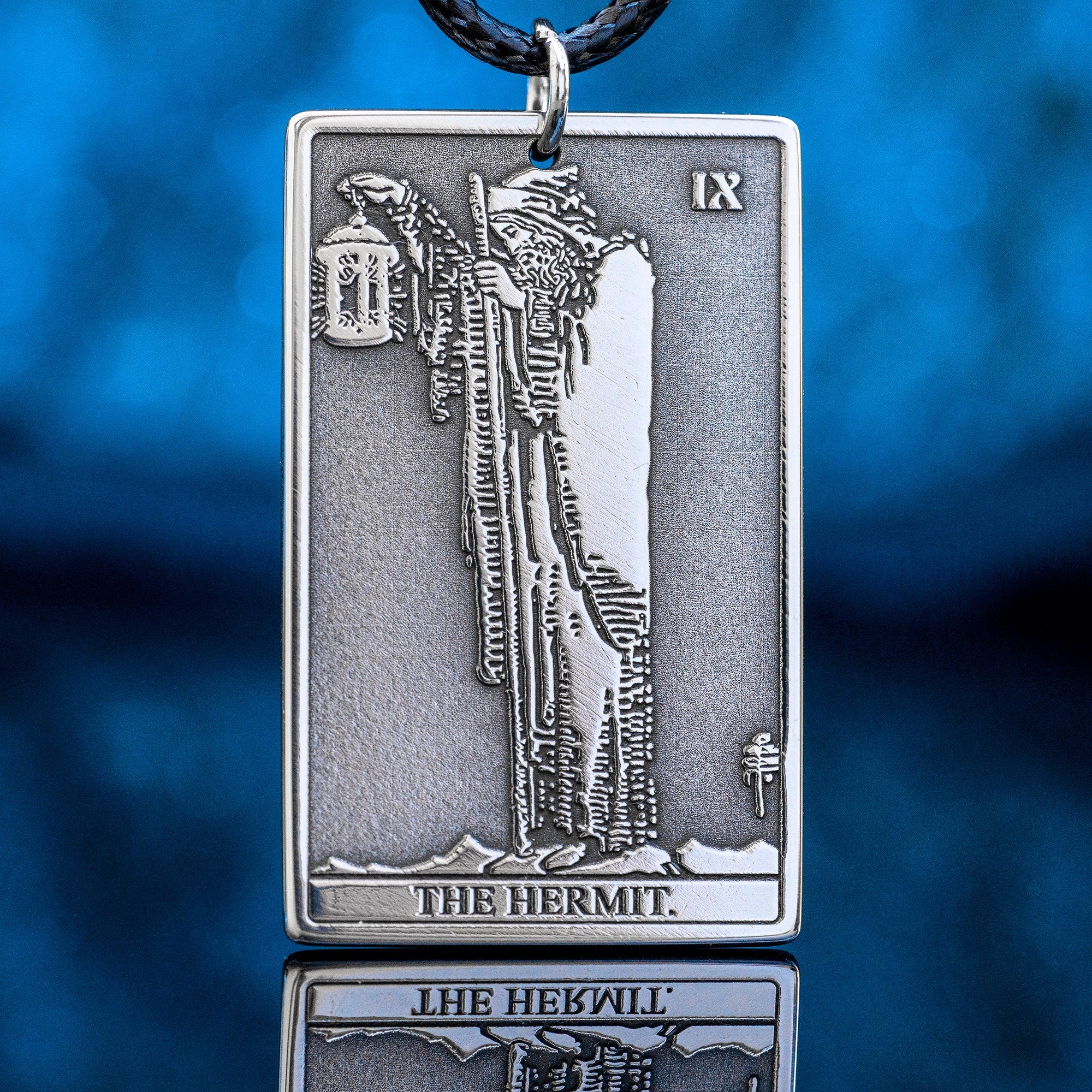 The Hermit Tarot Card Pendant: Major Arcana Occult Amulet
