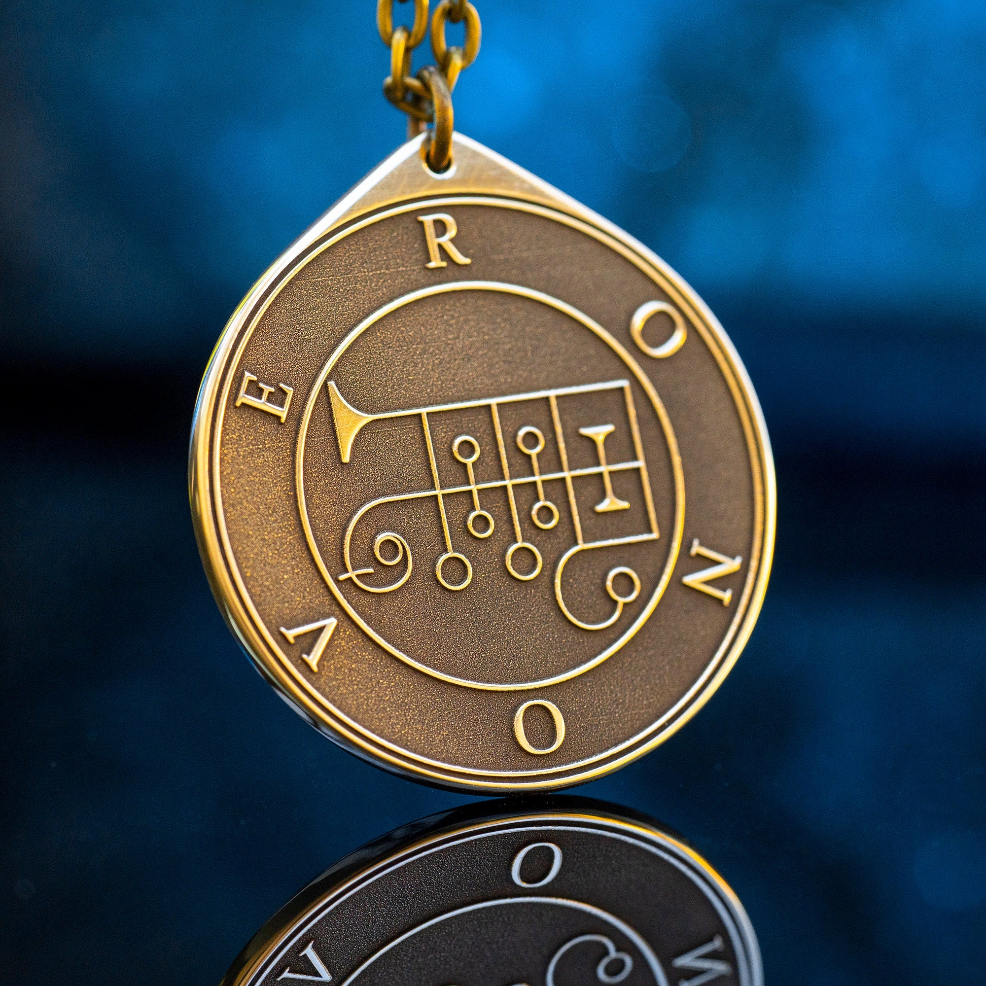 Marquis Ronove Brass Pendant: Lesser Key of Solomon Seal Amulet