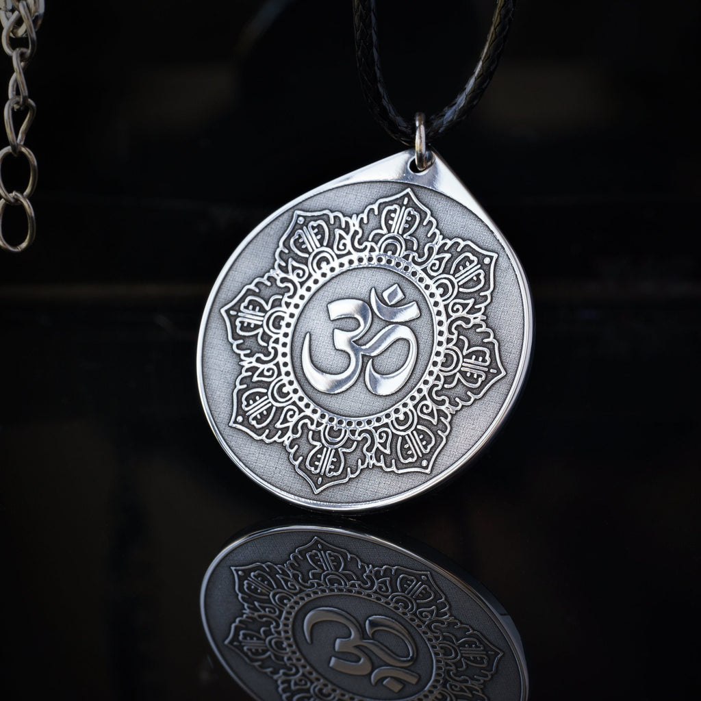 OM Lotus Pendant Yoga Mantra Sacred Chakra Yantra amulet pendant occult magic talisman