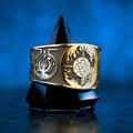 Alchemy Seal Ring: Elemental Cycle of Life and Death, Kabbalah Occult Goetia Talisman