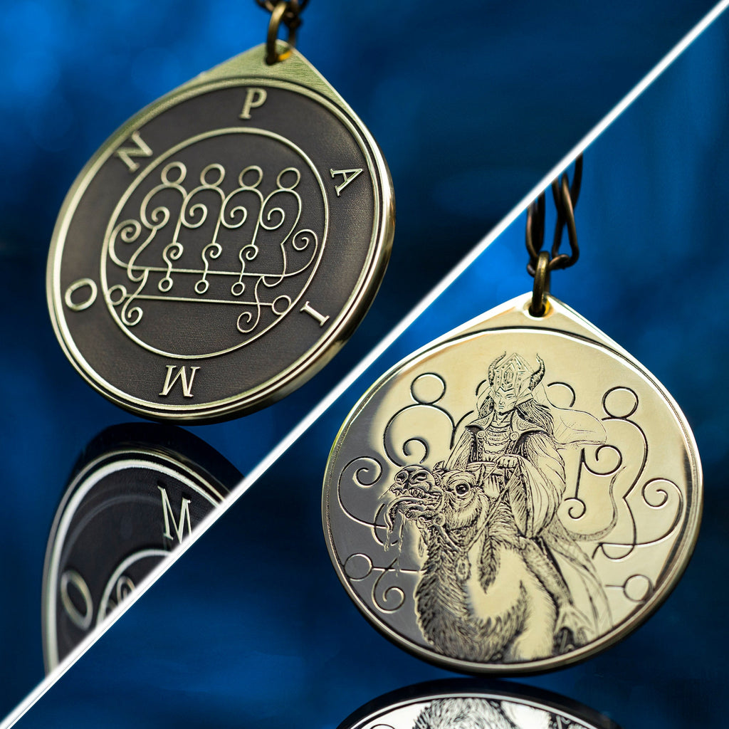 King Paimon Brass Pendant: Lesser Key of Solomon Seal Amulet