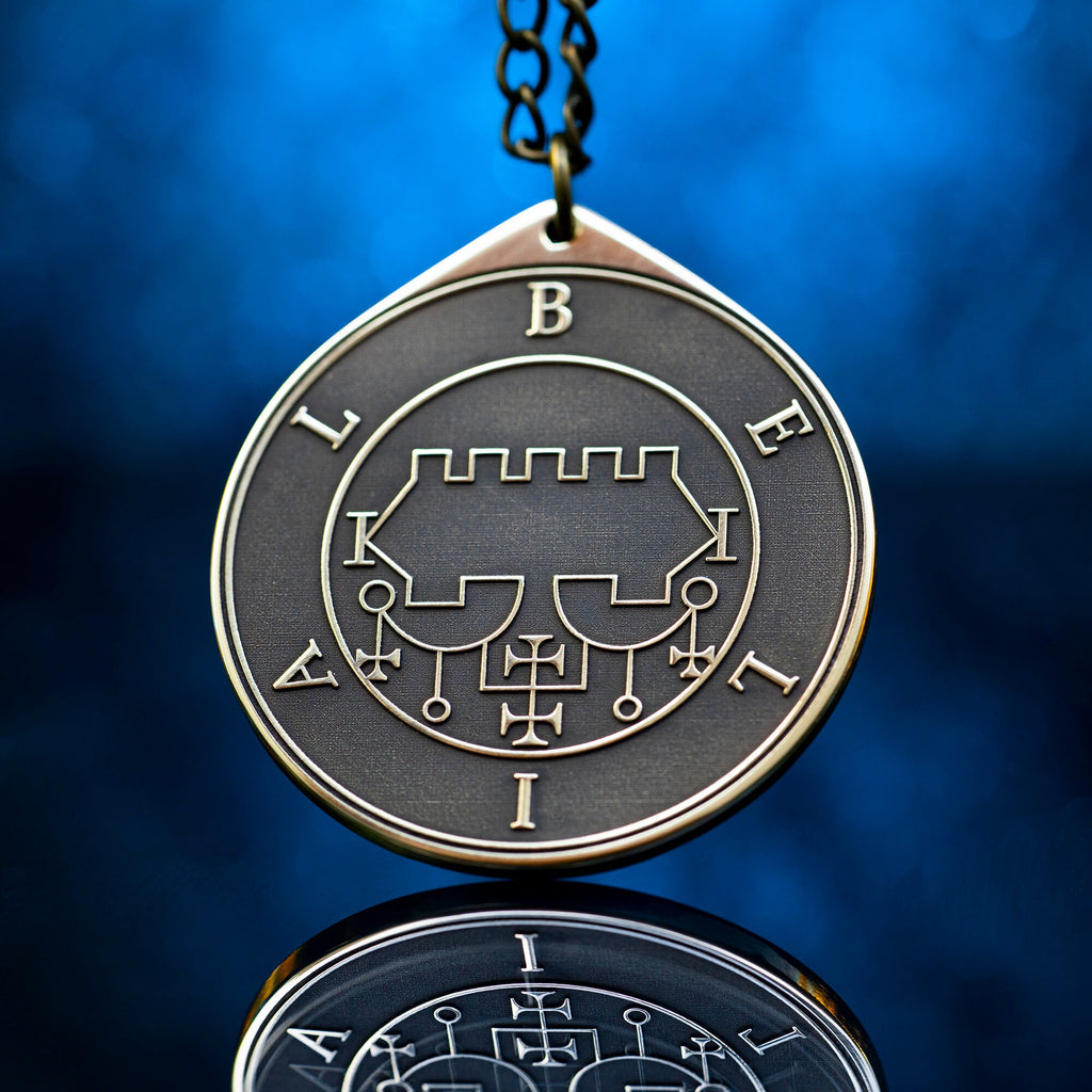 King Belial Seal Pendant: Brass Occult Amulet