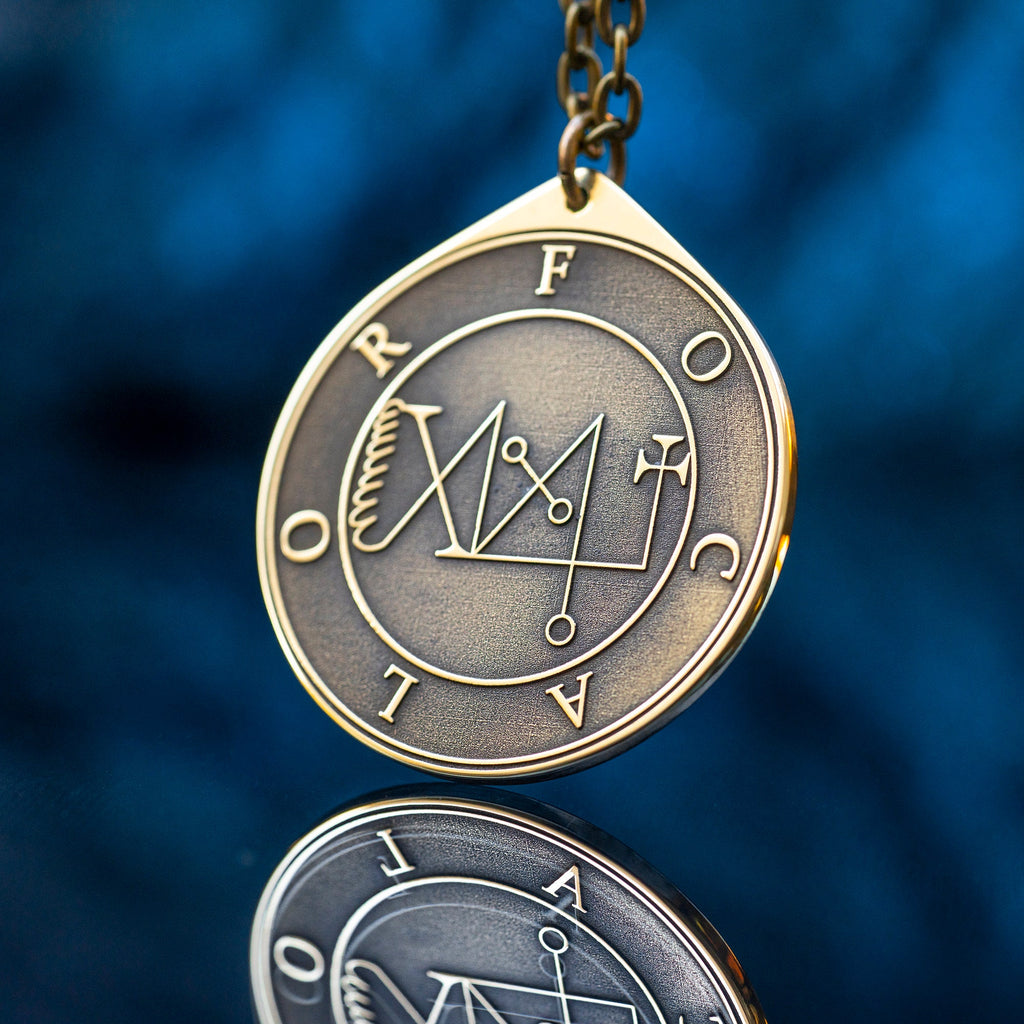 Duke Focalor Brass Pendant: Lesser Key of Solomon Seal Amulet