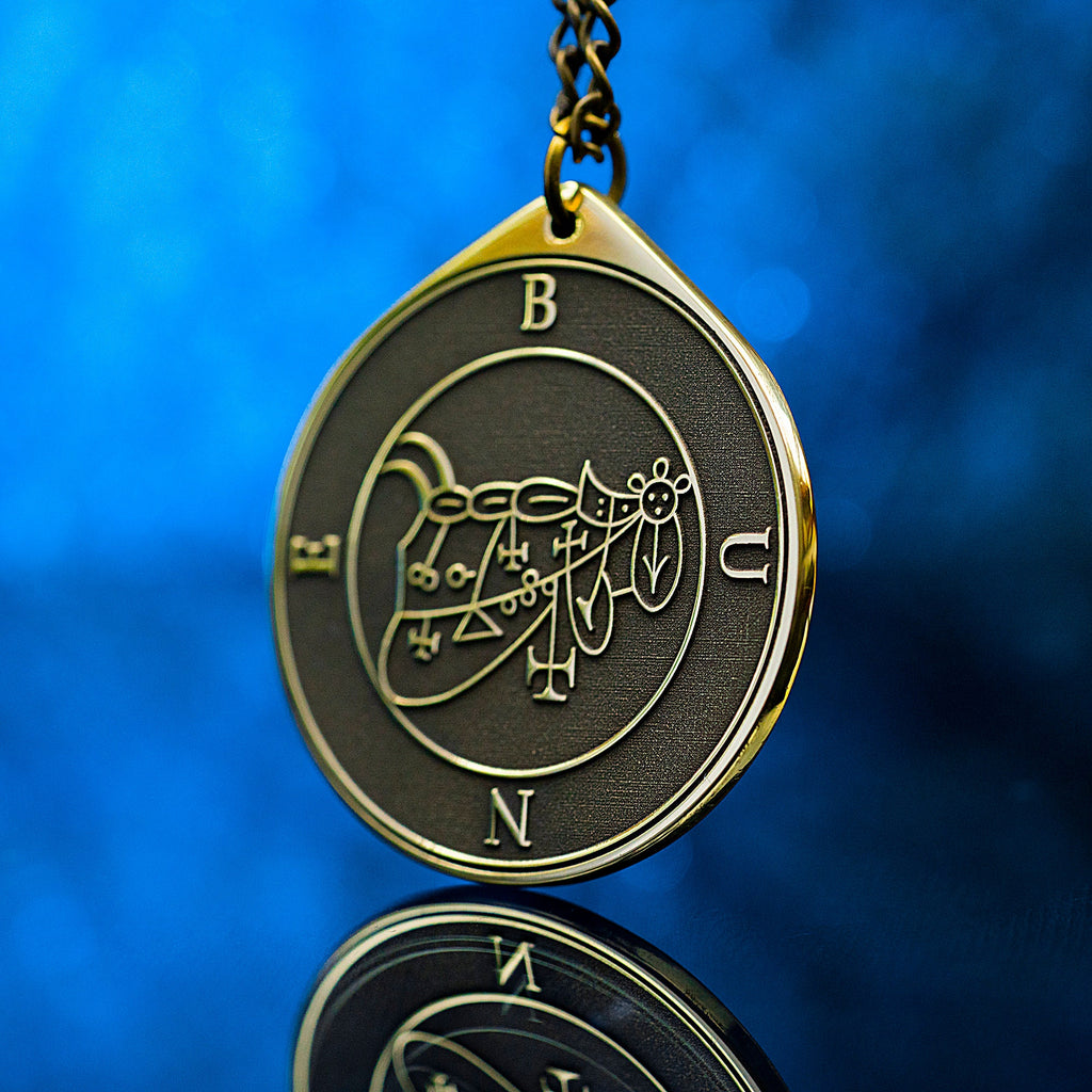 Duke Bune Brass Pendant: Lesser Key of Solomon Seal Amulet