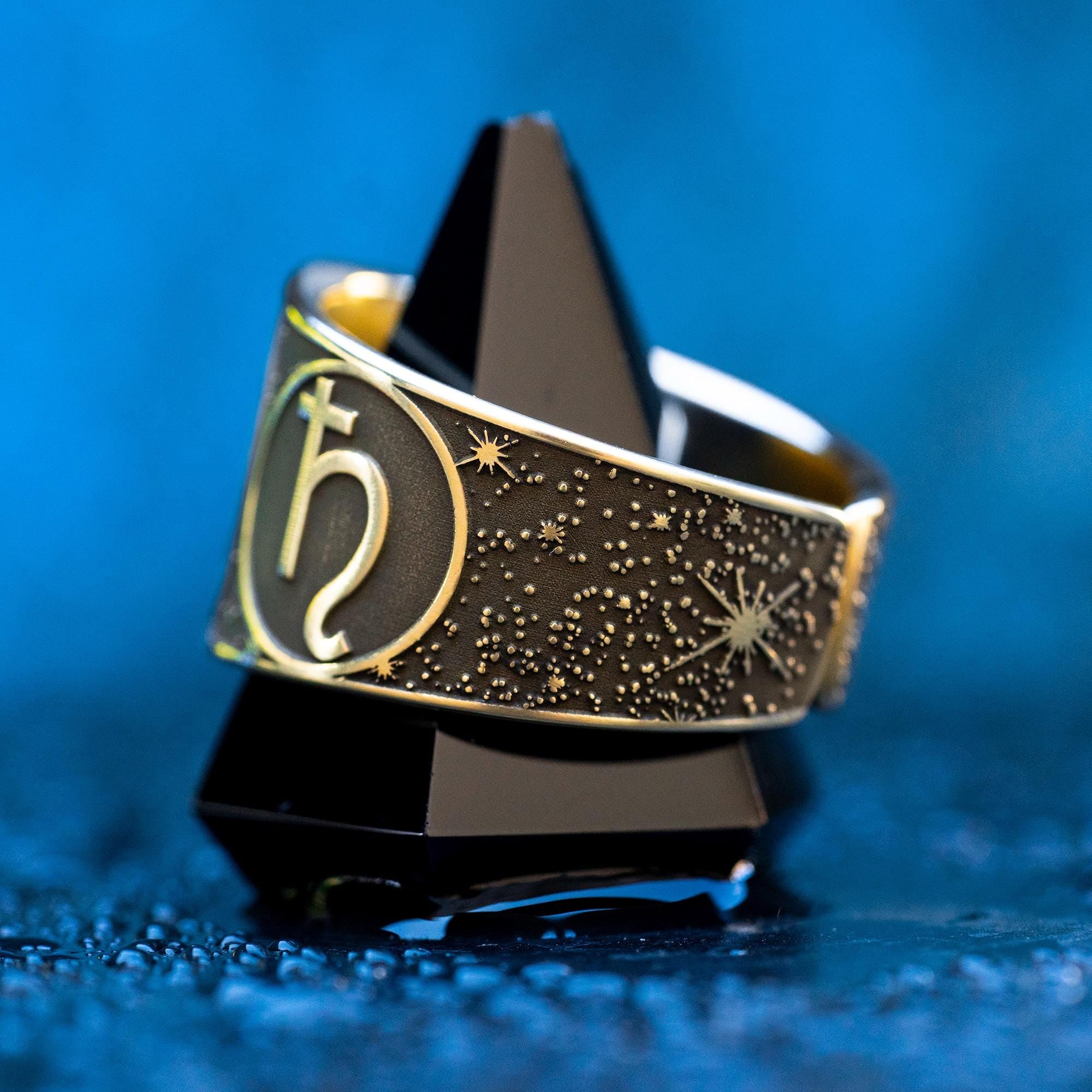 Fifth Pentacle of Saturn Ring: Goetia Solomon Kabbalah Amulet Talisman