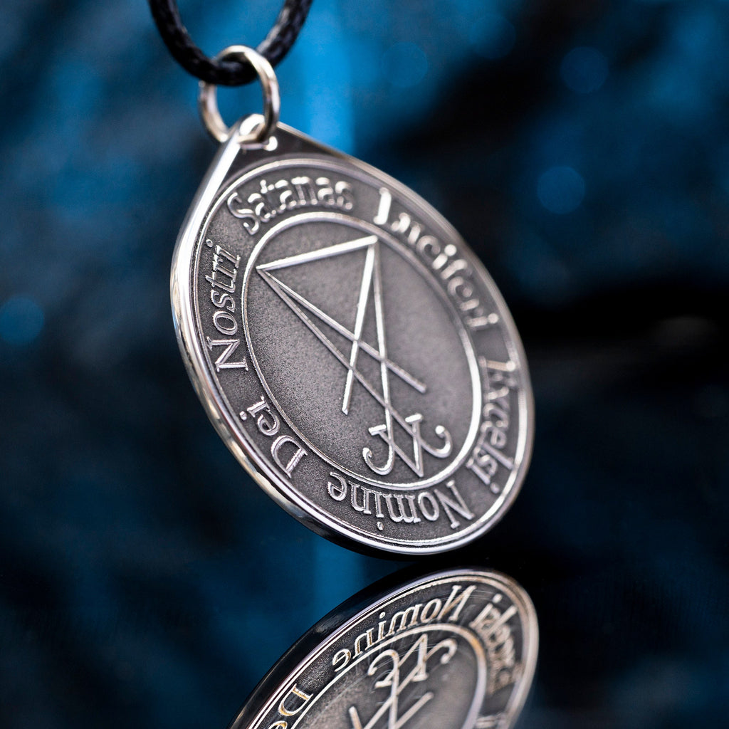 Lucifer Seal Pendant: Stainless Steel Satanic Talisman, Occult Jewelry