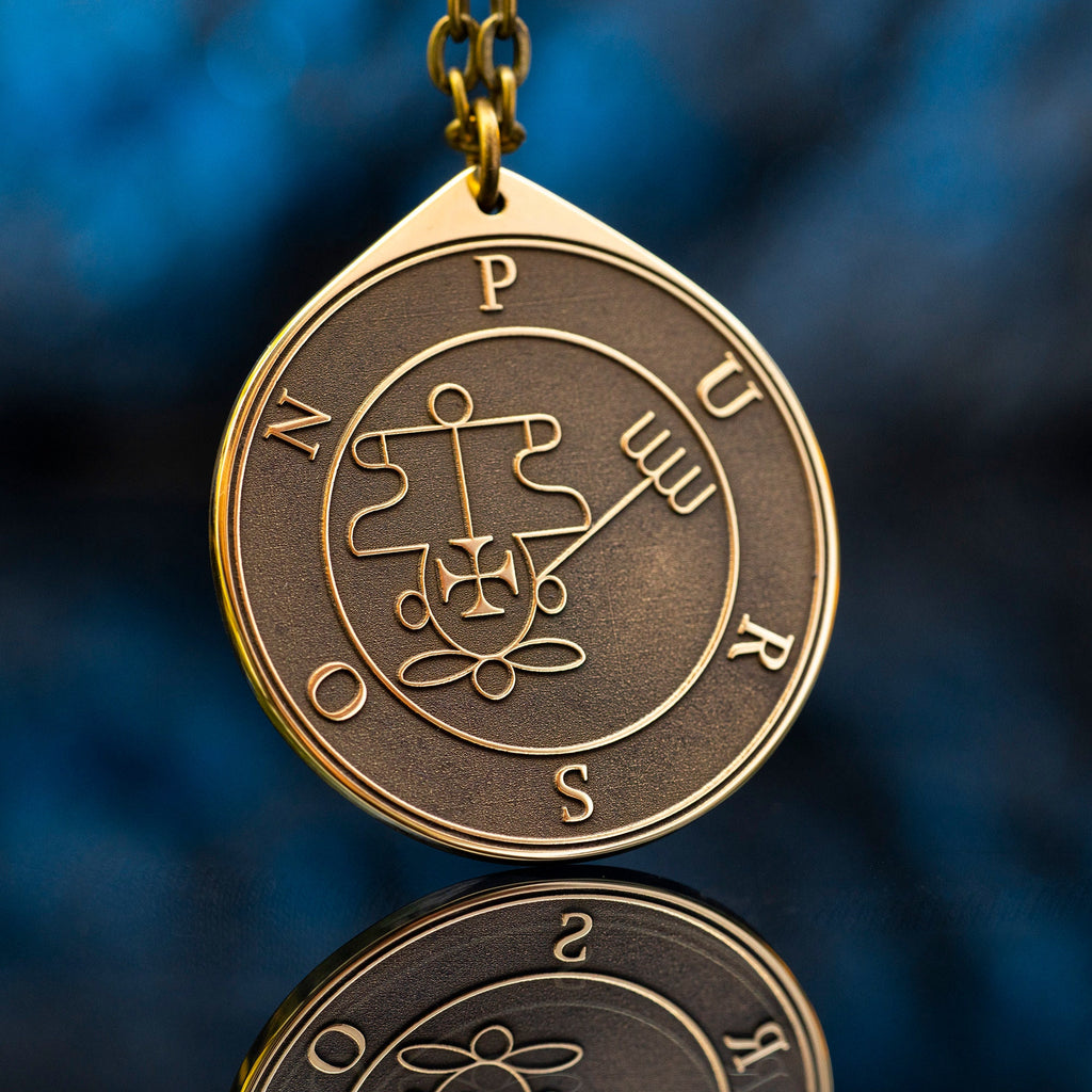King Purson Seal Pendant: Brass Goetia Talisman Amulet