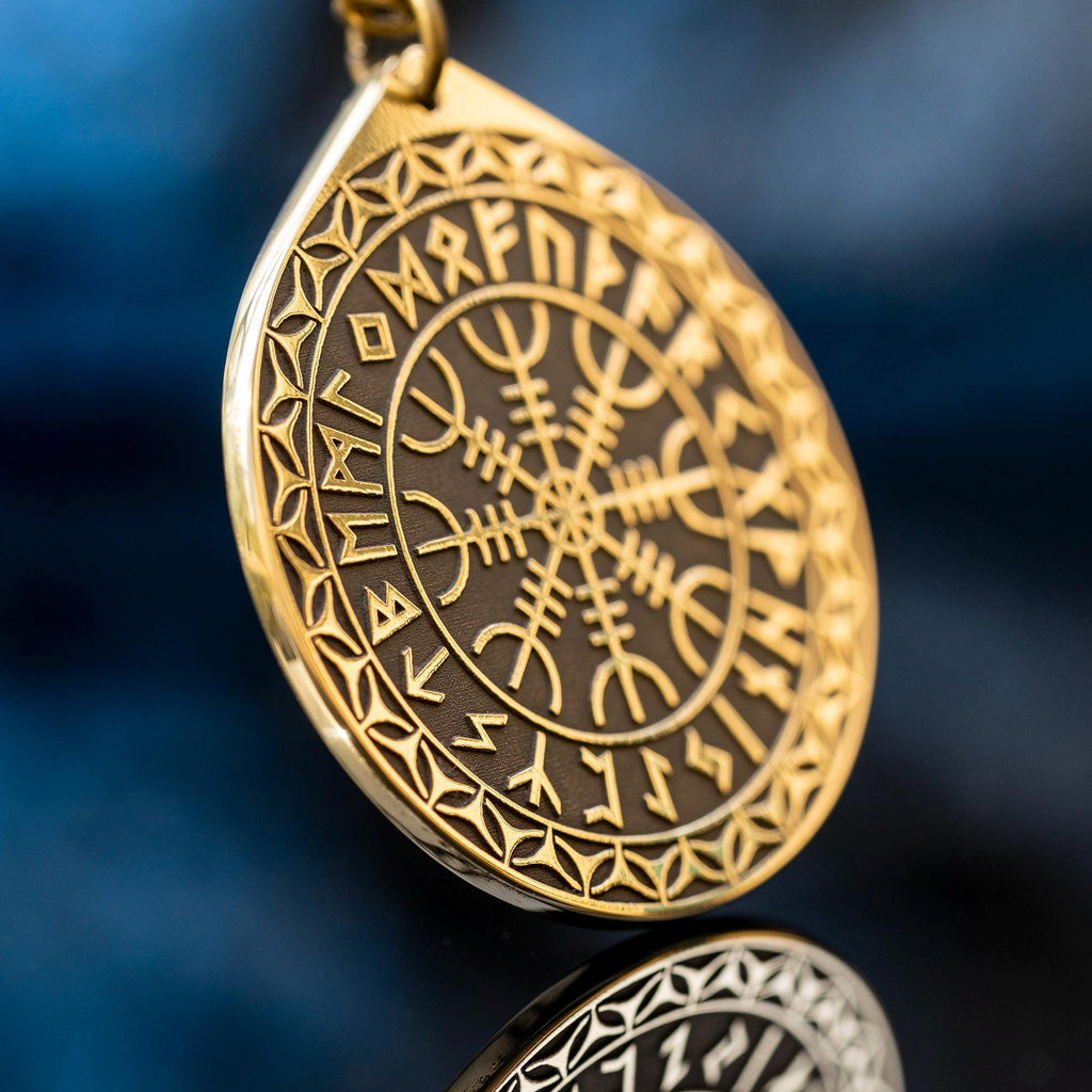 Viking The Helm of Awe Rune pendant in Wheel of Universe North Celtic amulet Elder Futhark talisman occult magic