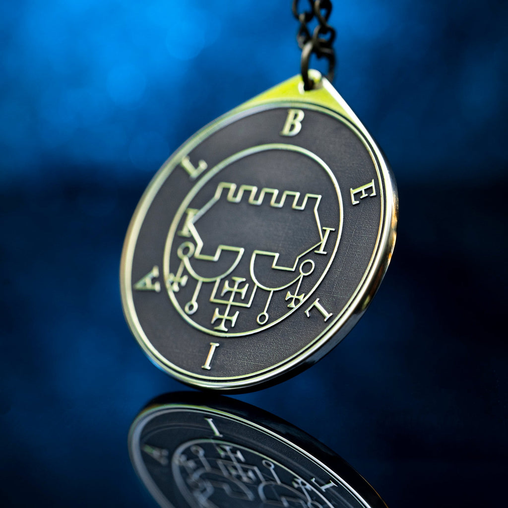 King Belial Seal Pendant: Brass Occult Amulet