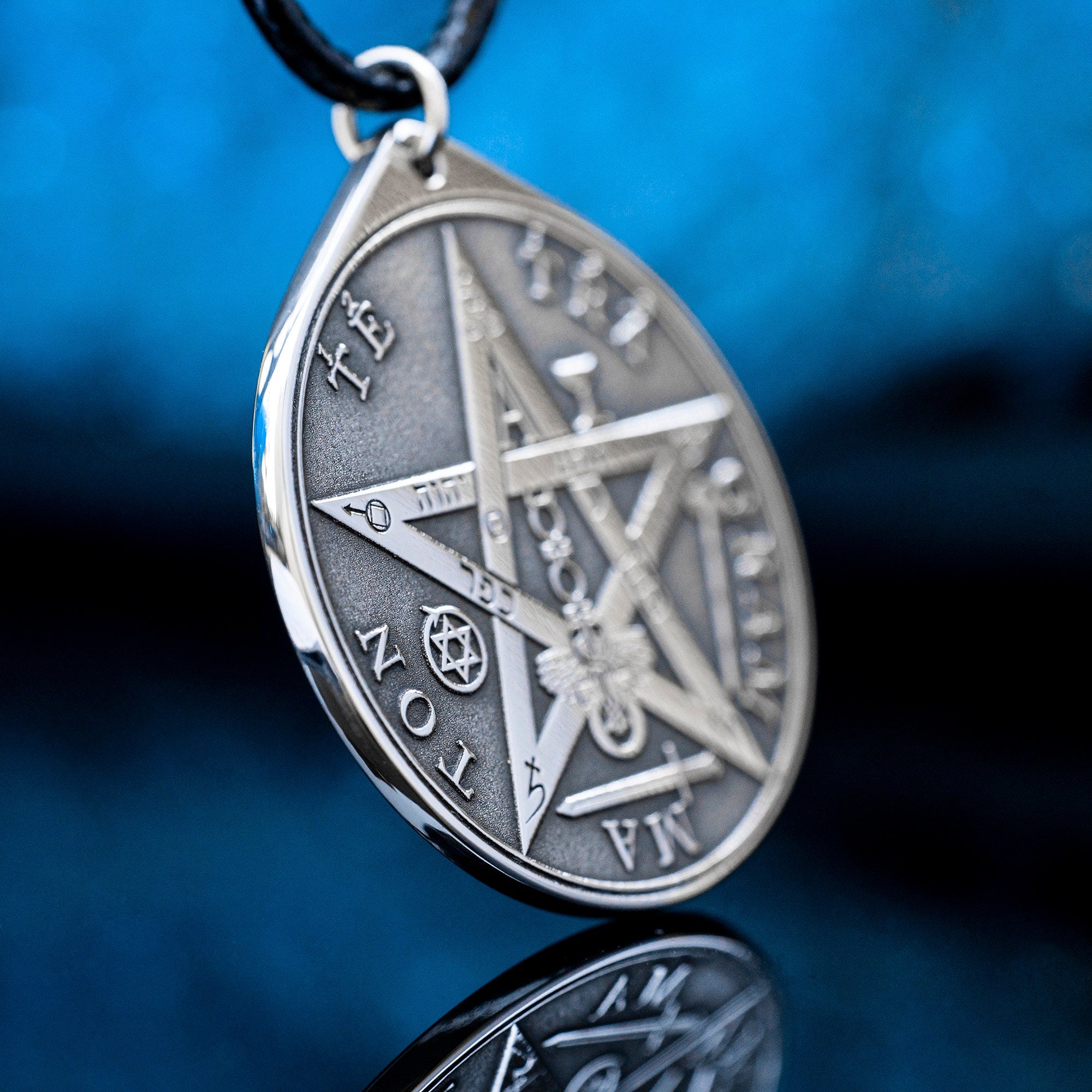 Tetragrammaton Pentagram Pendant: Solomon Seal Kabbalah Amulet