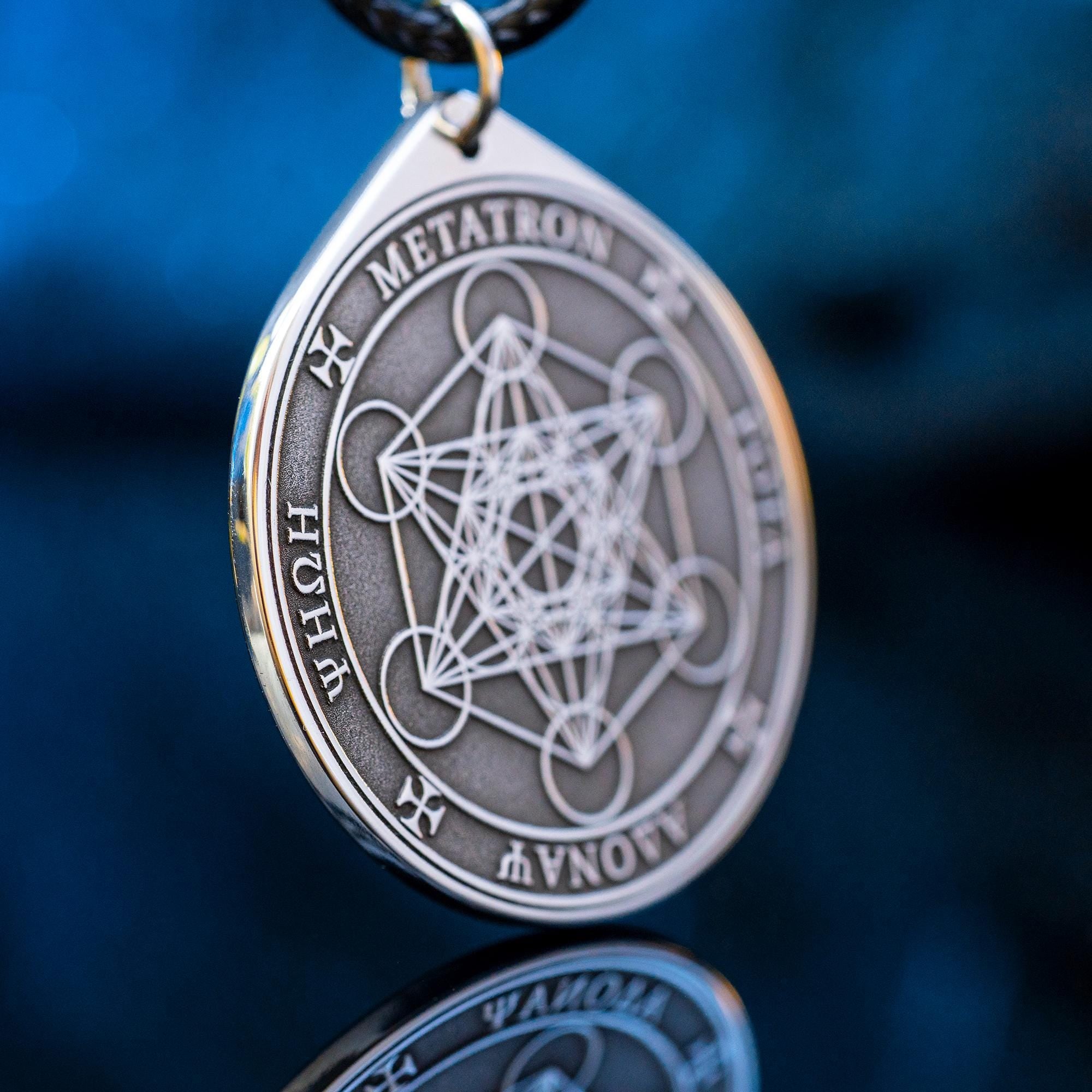 Archangel Metatron Amulet: Kabbalah Seal Solomon Protection Pendant