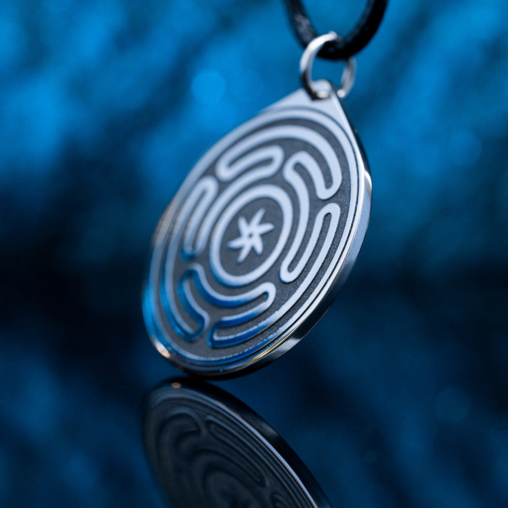 Hecate Wheel Pendant: Strophalos Amulet, Moon Goddess Talisman