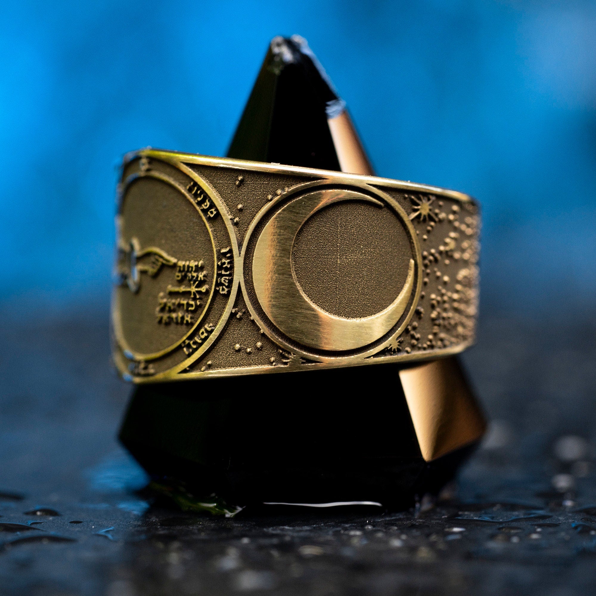 Goetia Fifth Pentacle of Moon Ring: Kabbalah Solomon Seal Amulet