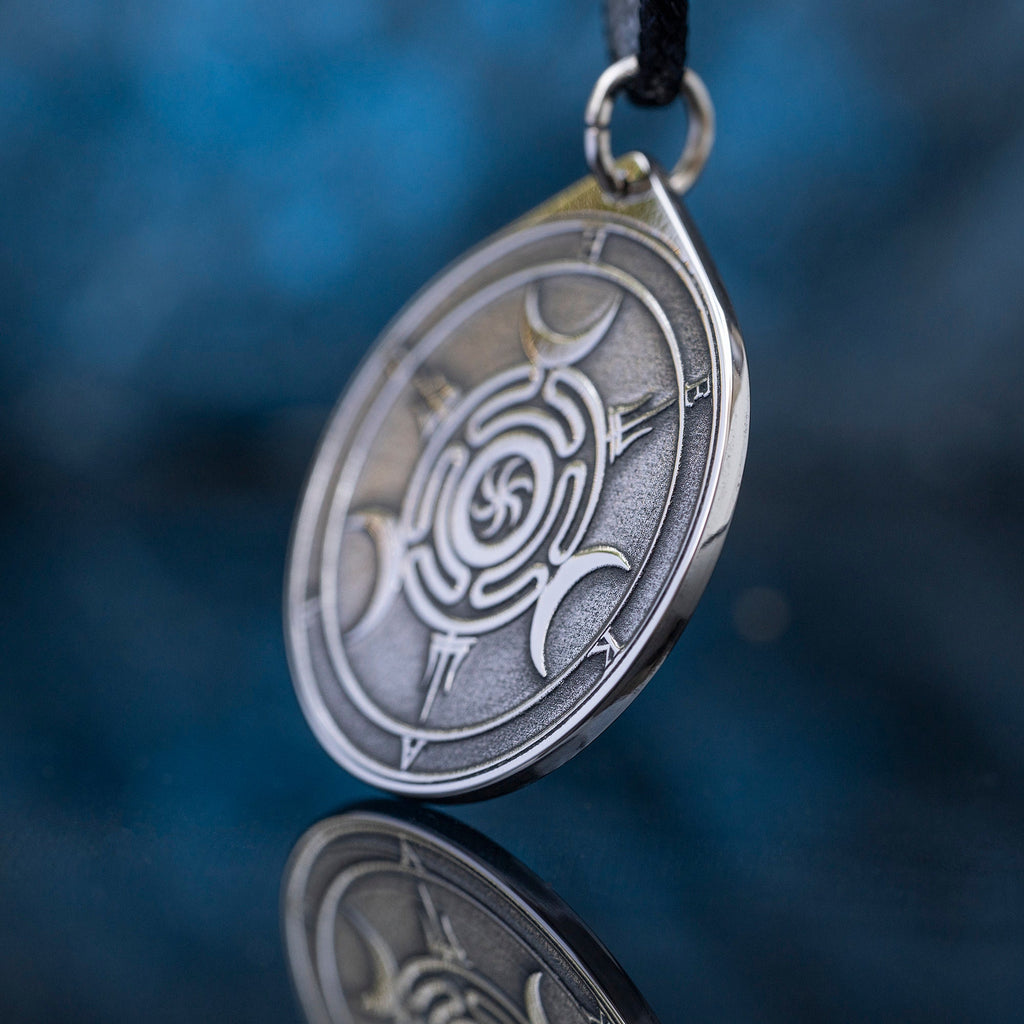 Hecate Wheel Pendant: Strophalos Moon Goddess Amulet