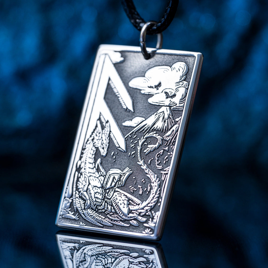 Ansuz Rune Mental Stability and Inspiration with Knowledge Celtic Dragon Elder Futhark Rune viking magic amulet kabbalah pendant talisman