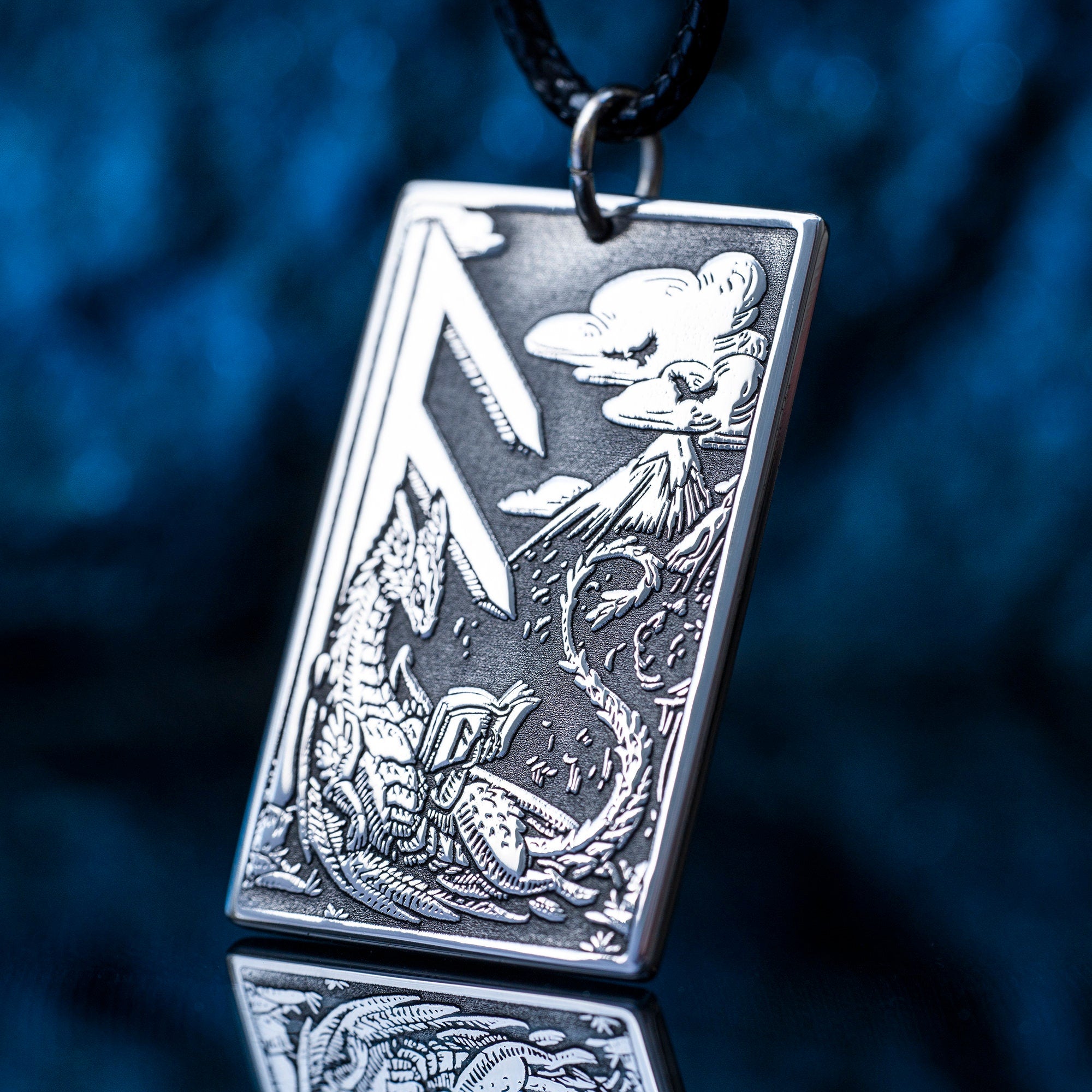 Ansuz Rune Mental Stability and Inspiration with Knowledge Celtic Dragon Elder Futhark Rune viking magic amulet kabbalah pendant talisman