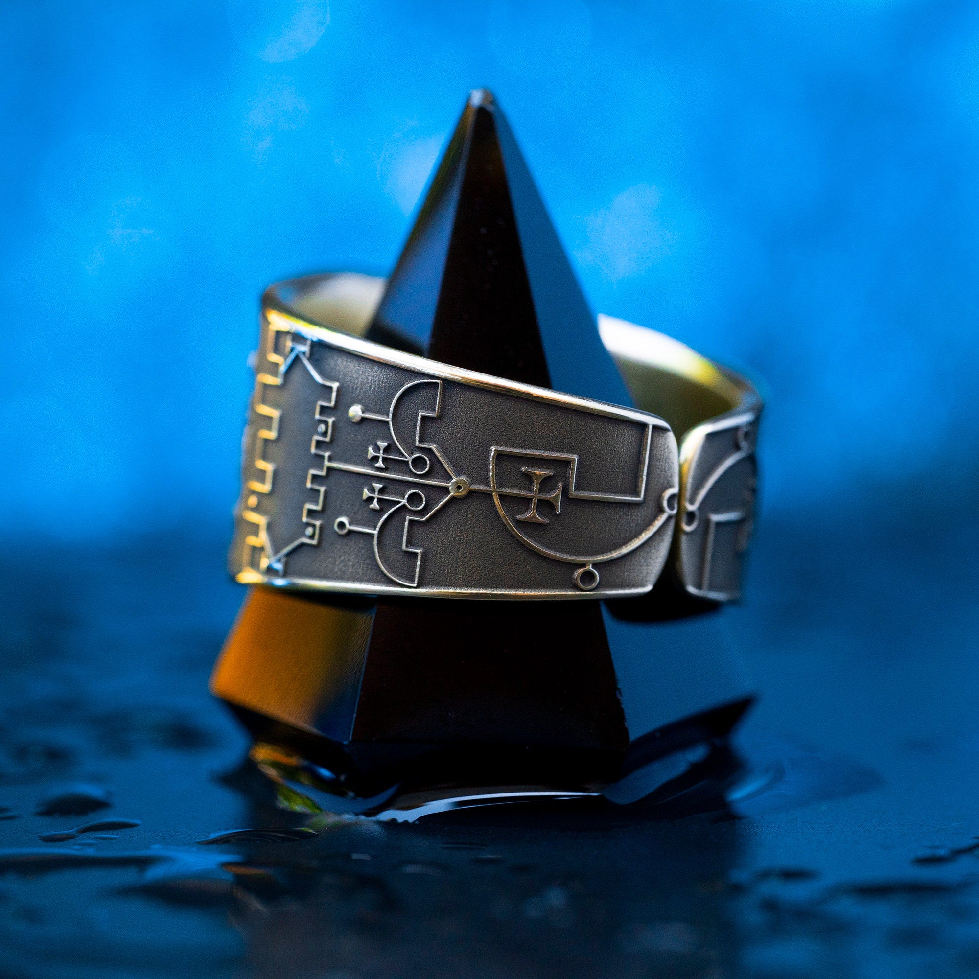 King Belial Divine Power of Demon occult adjustable ring Lesser Key of Solomon Seal sacred geometry kabbalah goetia magic