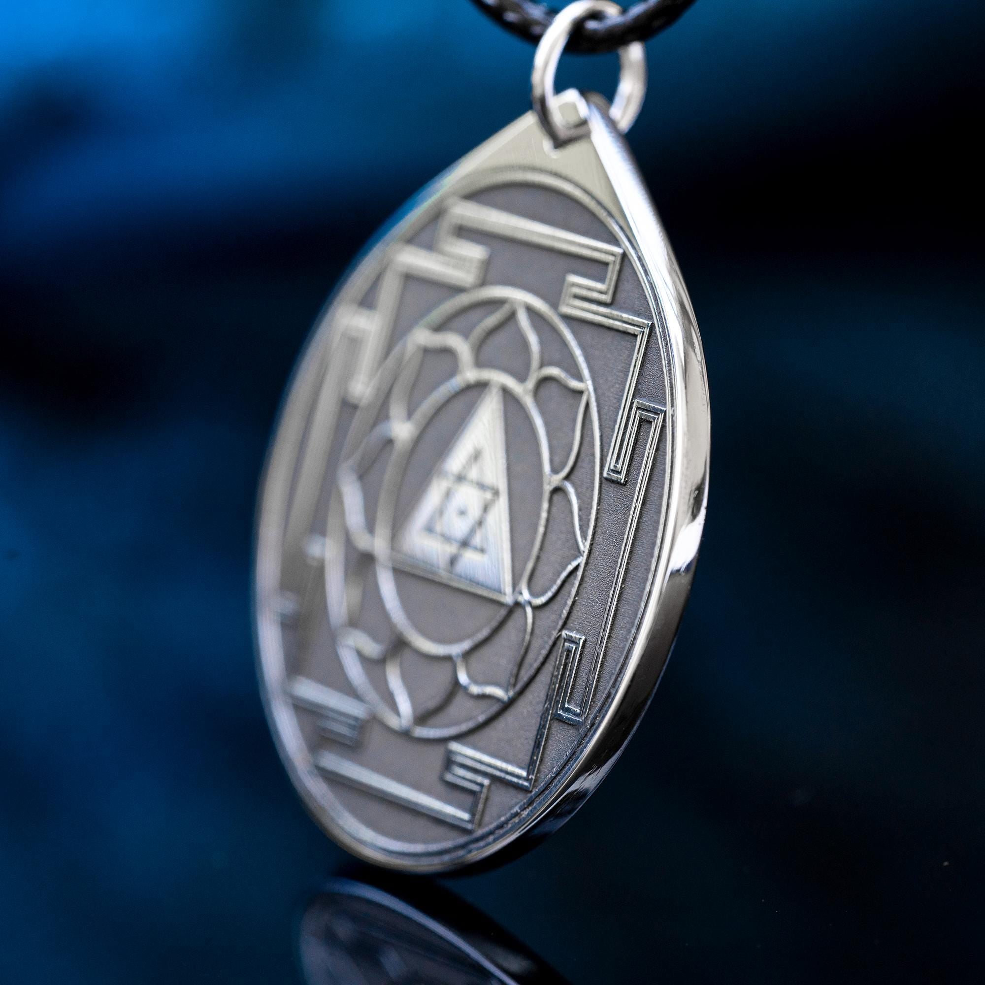 Sri Yantra Pendant: Sacred Geometry Talisman, Stainless Steel