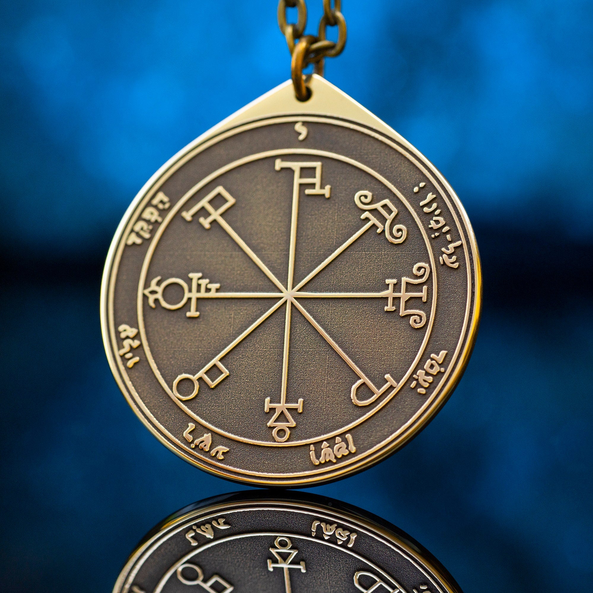 The Sixth Pentacle of Saturn pendant Solomon kabbalah amulet talisman seal goetia occult magic lemegeton