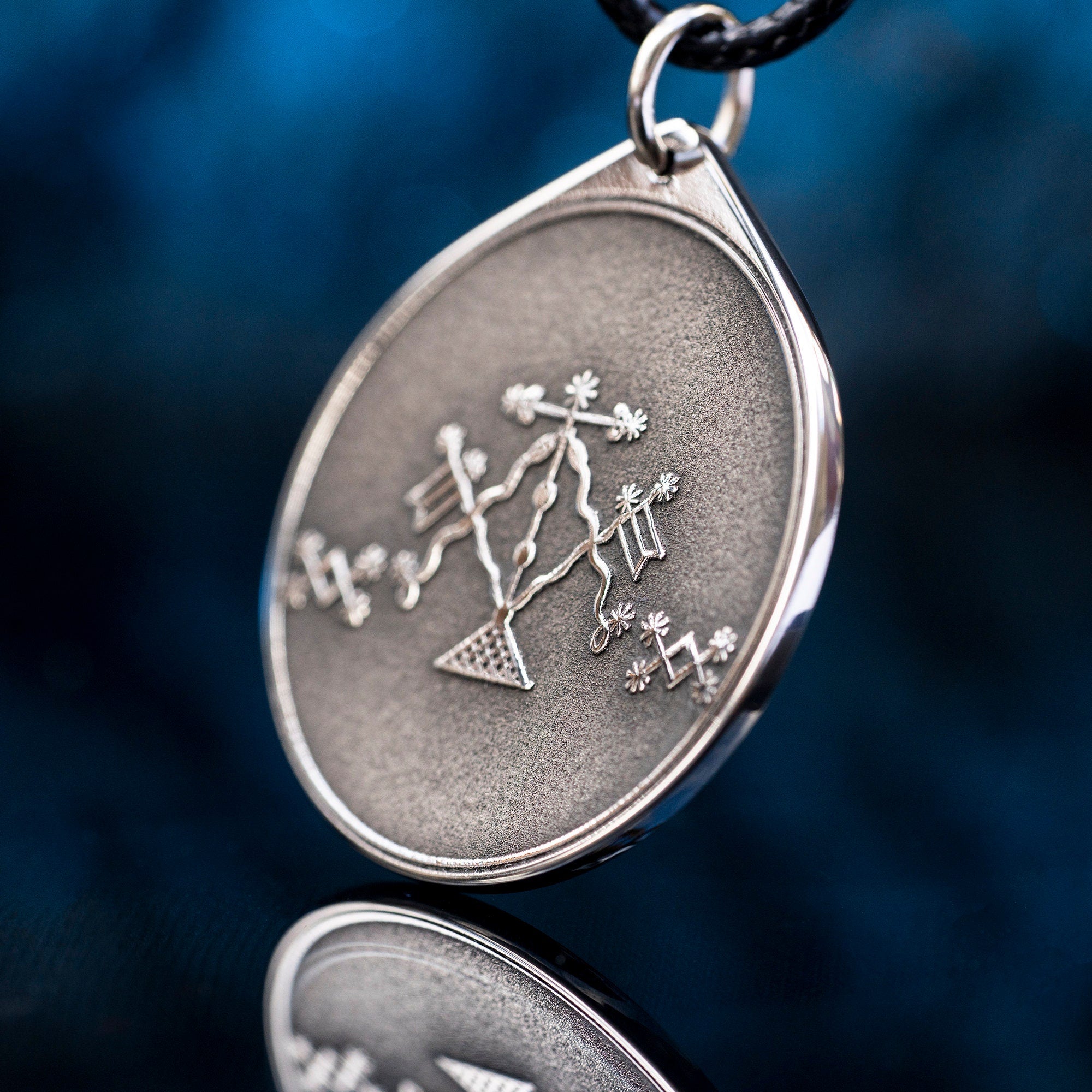 Damballah Sky Father Stainless Steel Pendant: Vodou Spirit Amulet