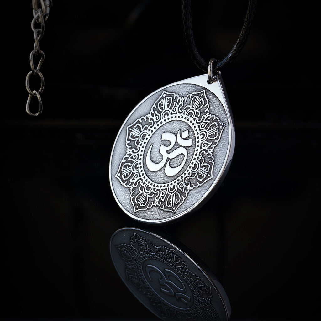 OM Lotus Pendant Yoga Mantra Sacred Chakra Yantra amulet pendant occult magic talisman