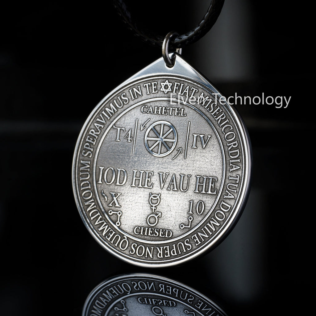 Archangel Cahetel Stainless Steel Pendant: Kabbalah Solomon Amulet