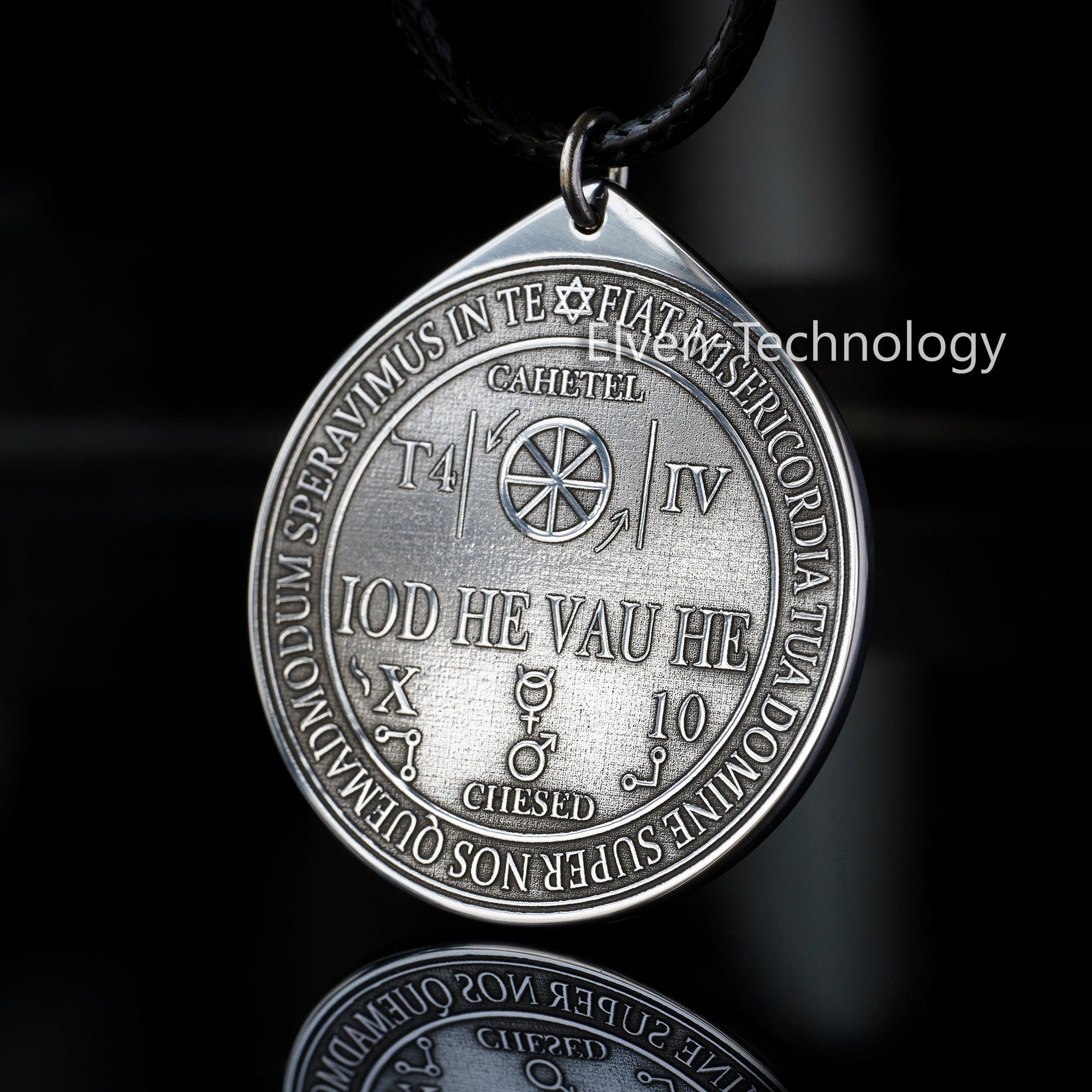 Archangel Cahetel Stainless Steel Pendant: Kabbalah Solomon Amulet