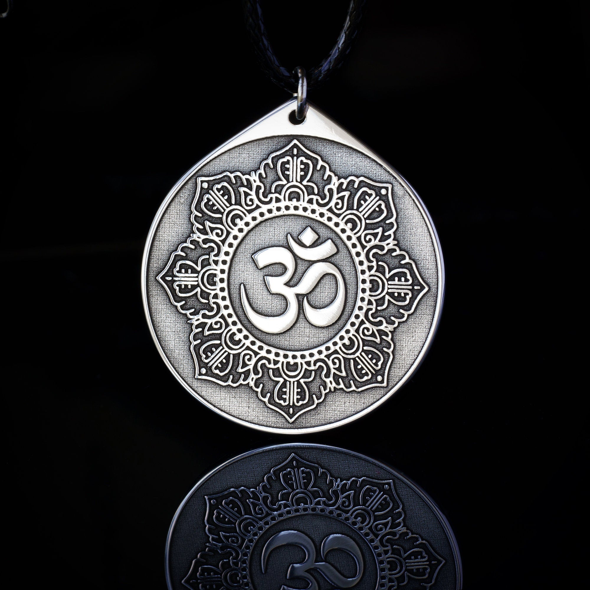OM Lotus Pendant Yoga Mantra Sacred Chakra Yantra amulet pendant occult magic talisman