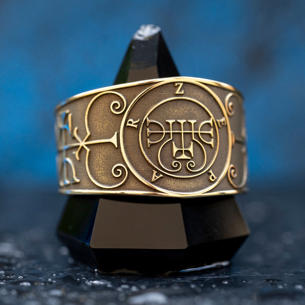 Duke Zepar Brass Ring: Occult Seal, Adjustable Band
