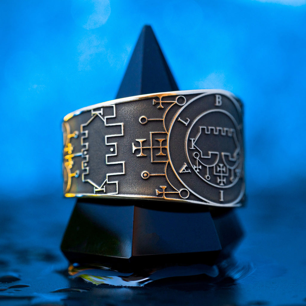 King Belial Divine Power of Demon occult adjustable ring Lesser Key of Solomon Seal sacred geometry kabbalah goetia magic