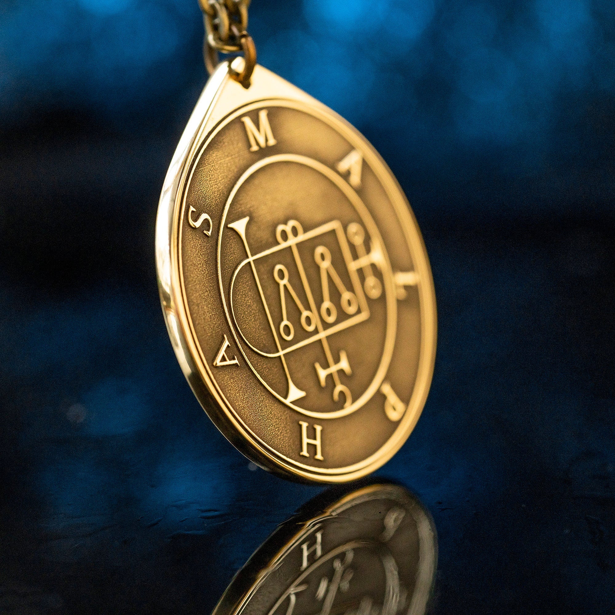 President Malphas Brass Pendant: Lesser Key of Solomon Amulet