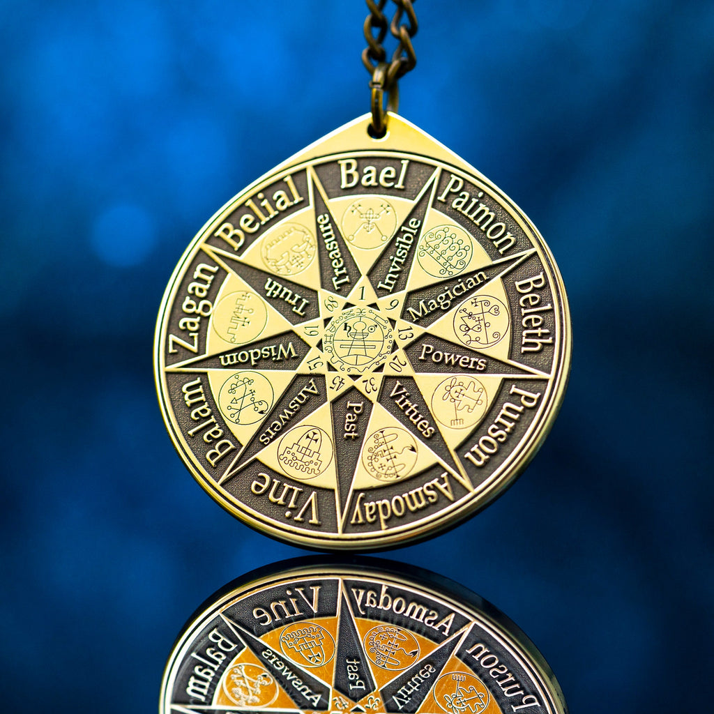 Nine Kings of Solomon Demons Pendant: Goetia Kabbalah Seal Amulet