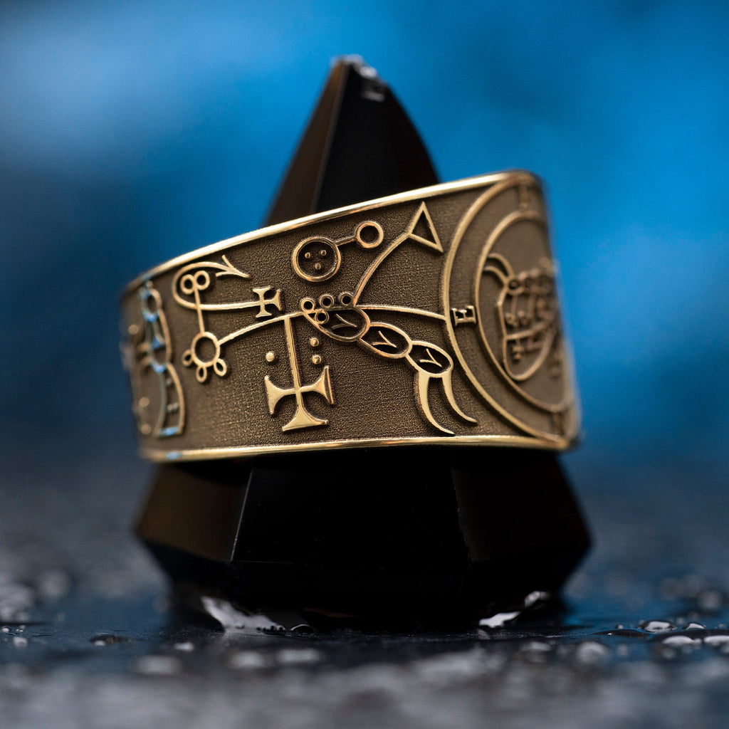 Duke Bune Brass Ring: Lesser Key of Solomon Seal, Adjustable