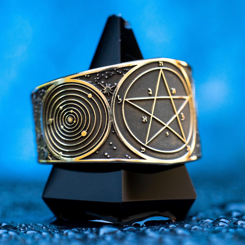 Goetia First Pentacle of Mercury Ring: Planetary Seal Amulet