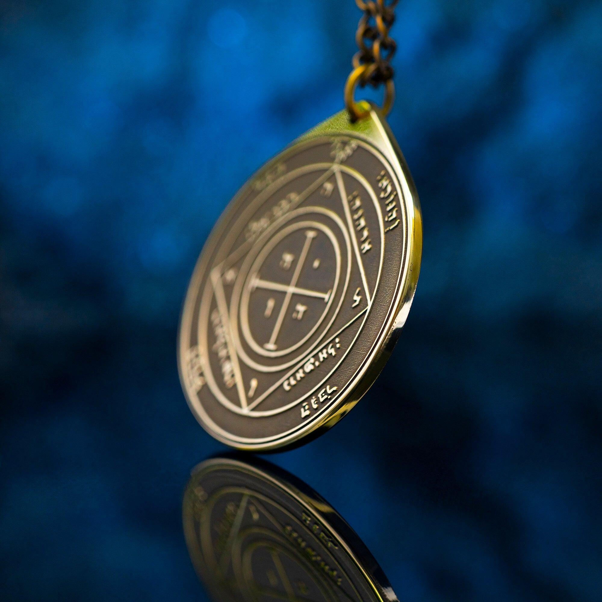 The Fifth Pentacle of Saturn pendant Solomon kabbalah amulet talisman seal goetia occult magic lemegeton