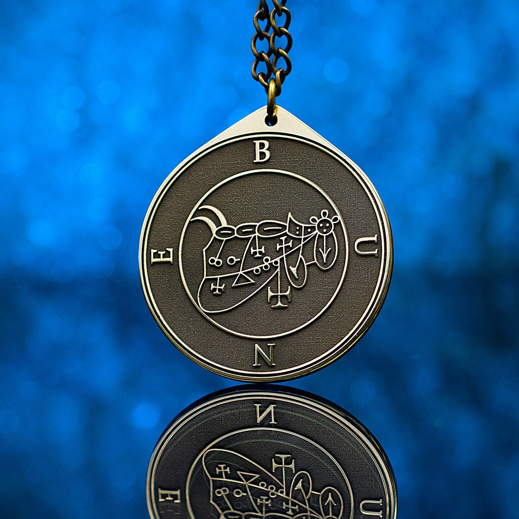 Duke Bune Brass Pendant: Lesser Key of Solomon Seal Amulet