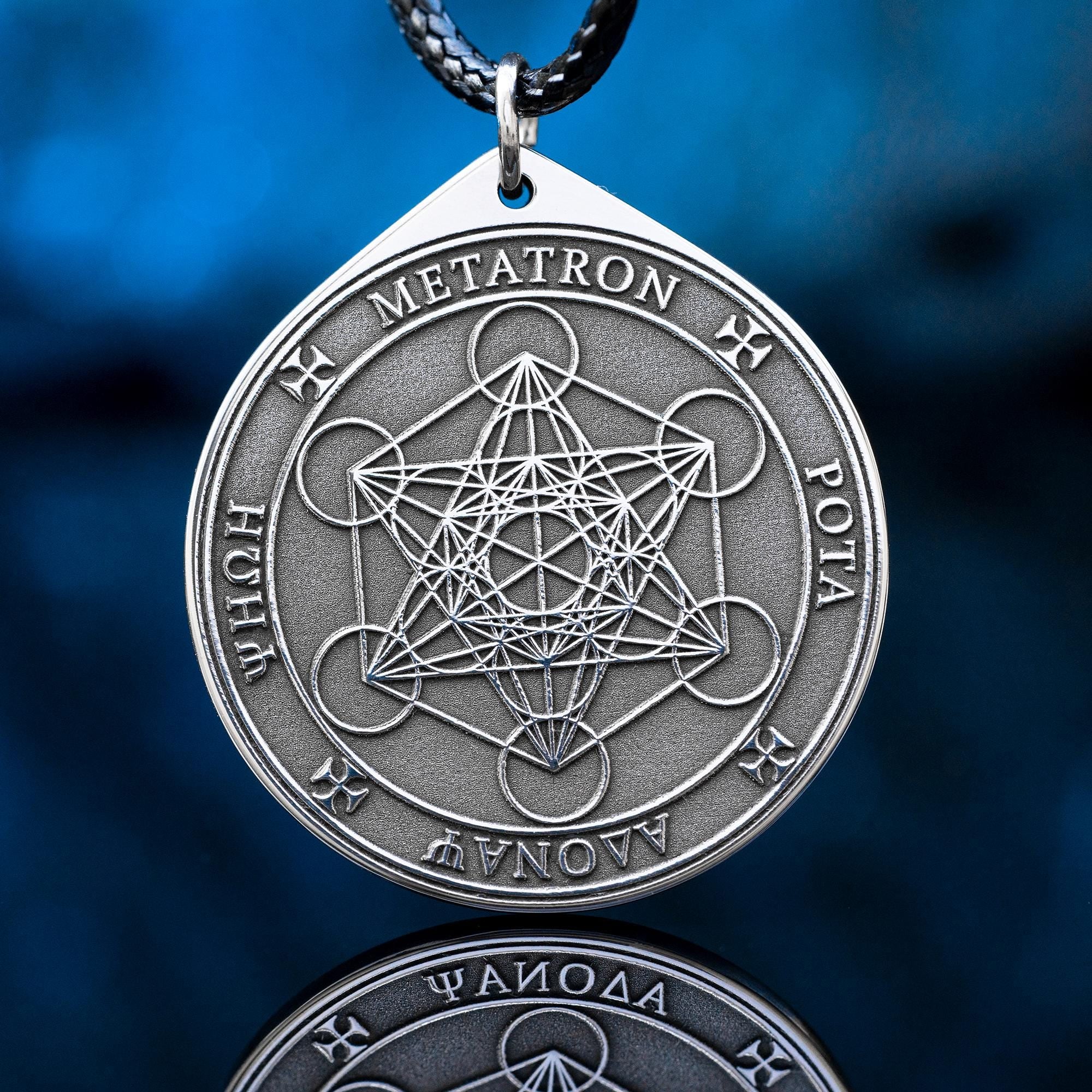 Archangel Metatron Amulet: Kabbalah Seal Solomon Protection Pendant