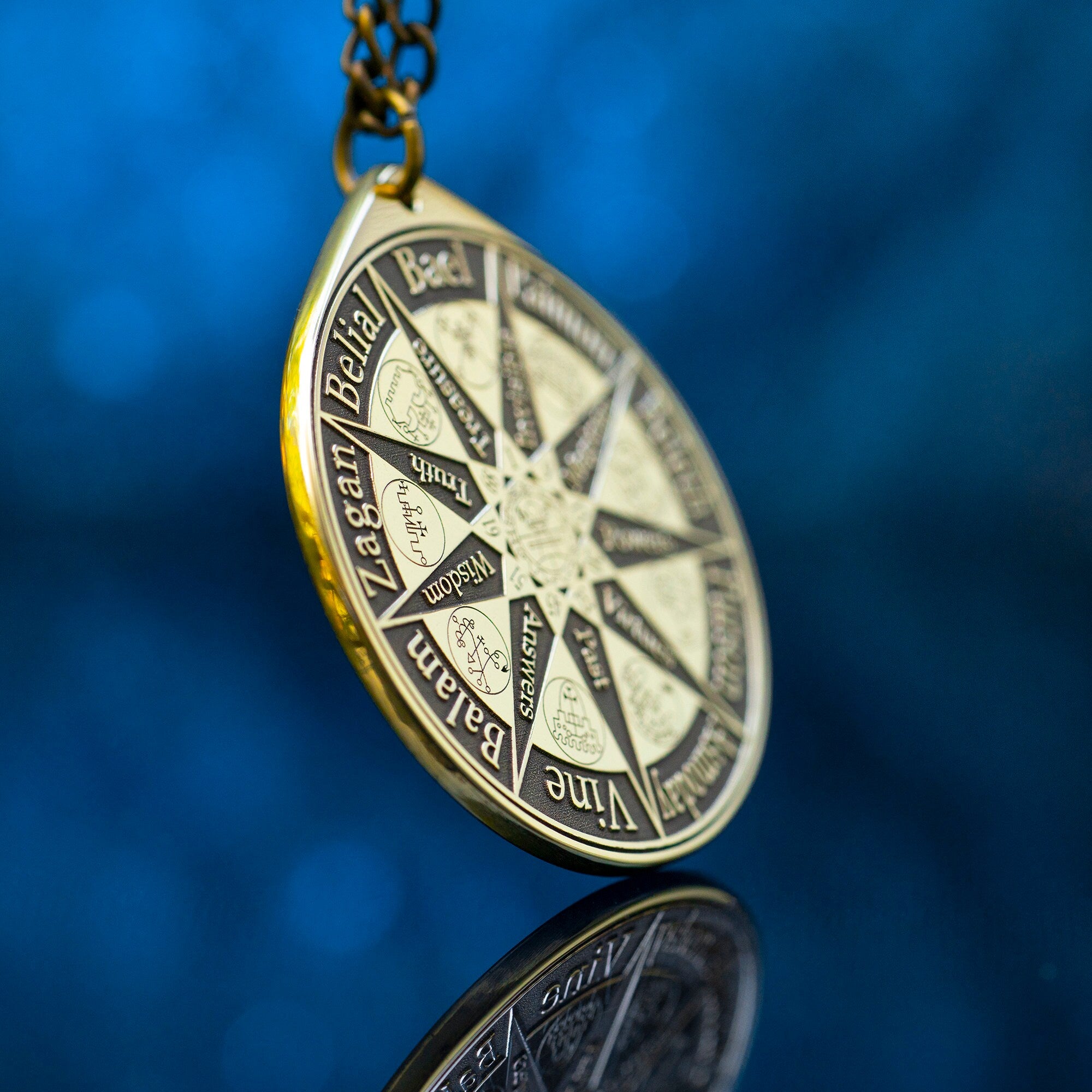 Nine Kings of Solomon Demons Pendant: Goetia Kabbalah Seal Amulet