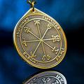 First Pentacle of Mars pendant with Solomonic seal engraved as an occult talisman necklace