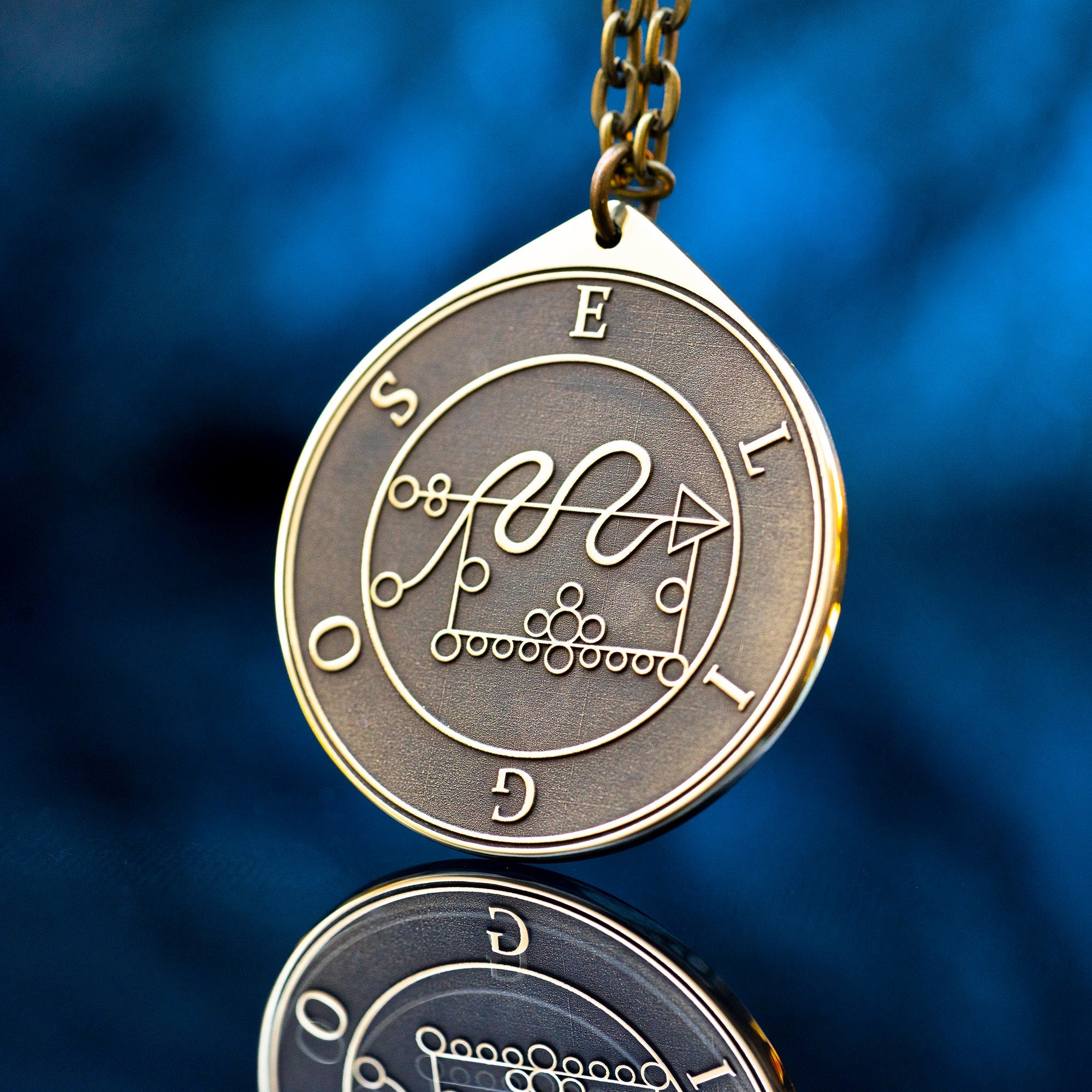Eligos Seal Pendant: Demon of Foresight and Strategy, Kabbalah Goetia Solomon Occult Amulet Talisman