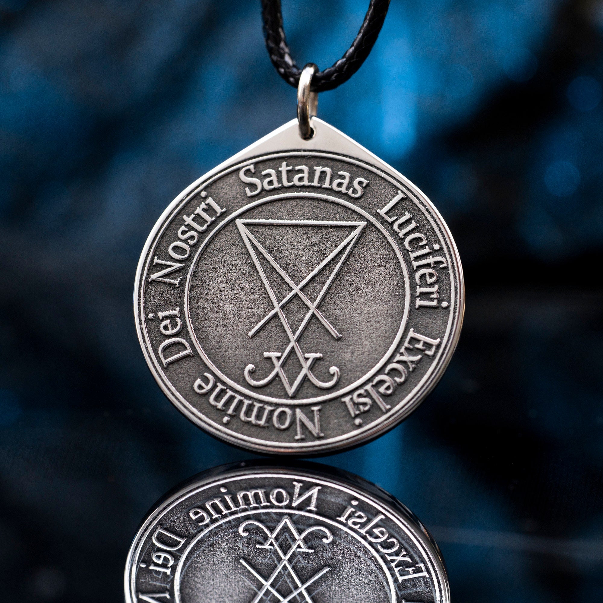 Lucifer Seal Pendant: Stainless Steel Satanic Talisman, Occult Jewelry