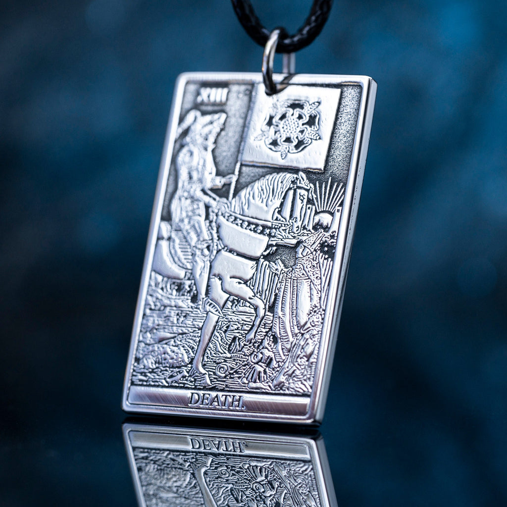 Death Major Arcana Tarot card pendant | Occult Accessories | Mystical Mastery | kabbalah amulet occult magic talisman