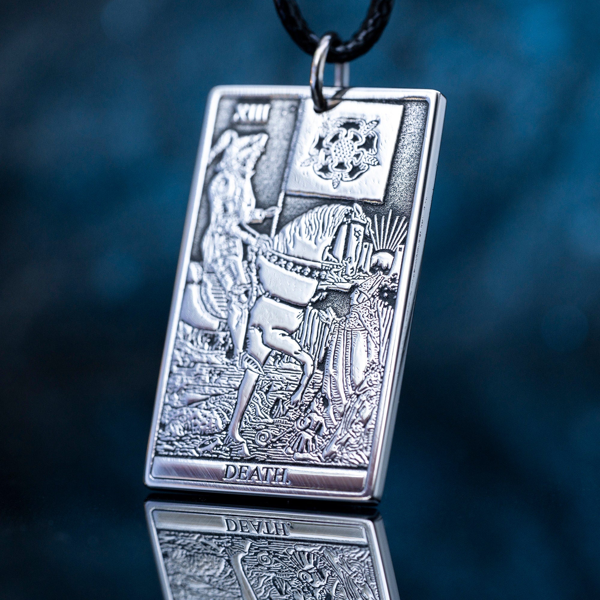 Death Major Arcana Tarot card pendant | Occult Accessories | Mystical Mastery | kabbalah amulet occult magic talisman