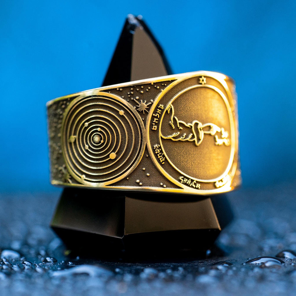 Goetia Second Pentacle of the Moon Brass Ring: Kabbalah Amulet Talisman